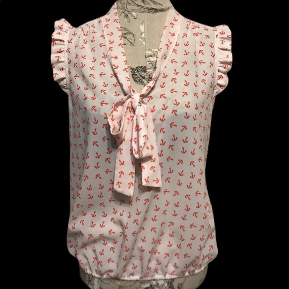 Eyeshadow Tops - Eyeshadow Orange or Red Anchor Top M